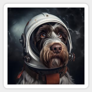 Astro Dog - German Wirehaired Pointer Sticker